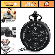 Engraved Pocket Watch for Husband - Anniversary Gift, Birthday  Valentine's Day