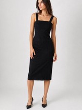Banana Republic Black Sheath Midi Dress Size 8 Career Cocktail Stretch