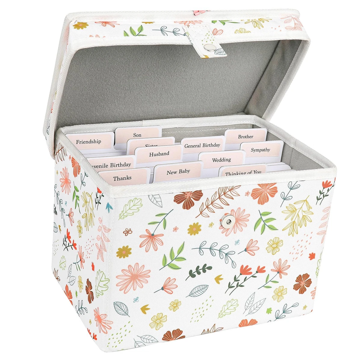 Floral Month By Month Greeting Card Organiser Book With 24 Pockets
