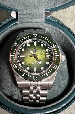 San Martin SN0148-G Miyota 9015 Auto 40mm Sunburst Green Gradient Enamel Dial