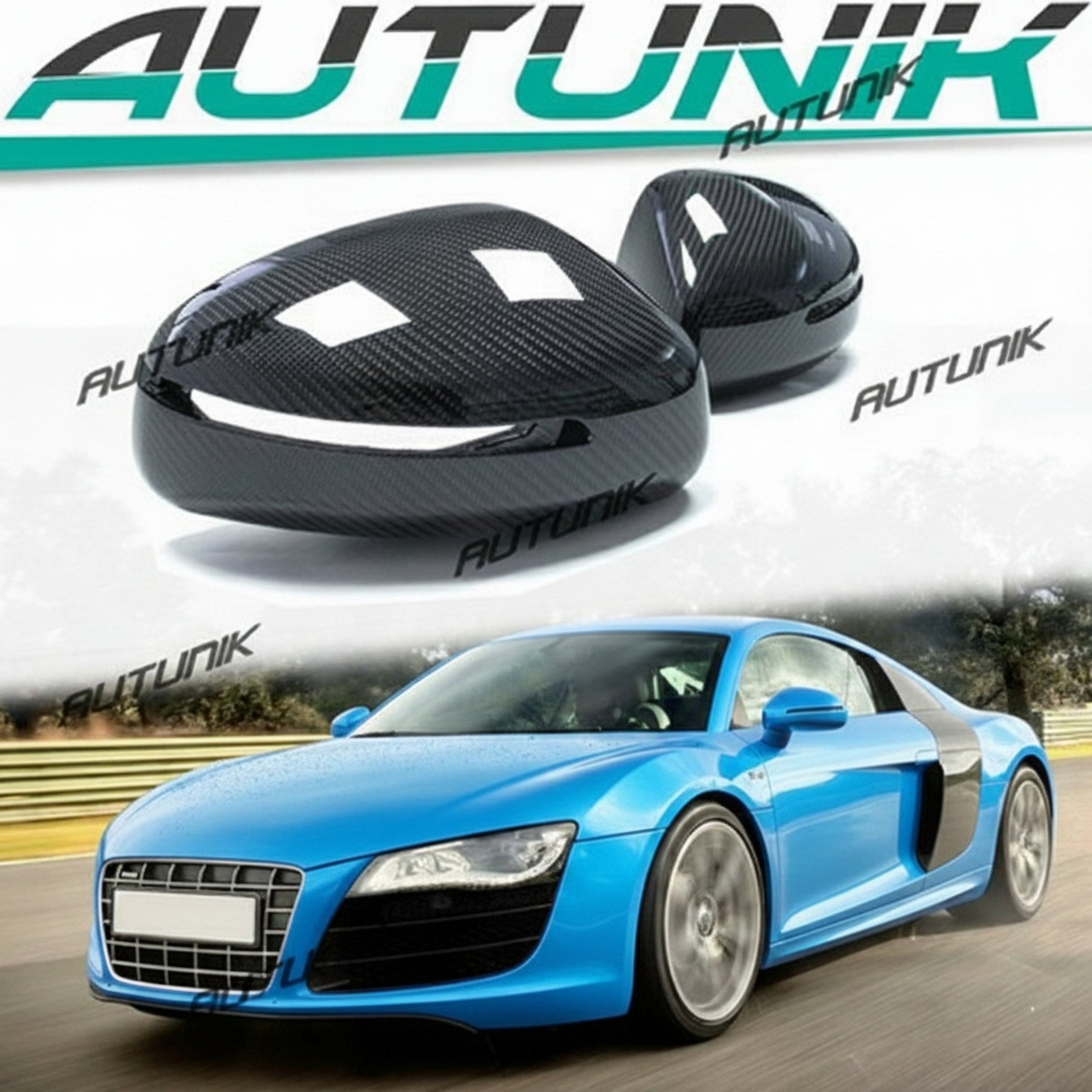 Real Carbon Fiber Mirror Cap Covers for Audi TT TTS TT RS Quattro R8 07-14