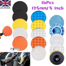16Pcs 5 Inch Polishing Pads Sets 125mm Buffing Pads Car Foam Wax Buffer Polisher