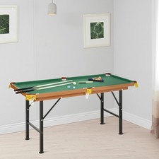 55" Portable Folding Pool Table for Home, Compact Billiards Game for Family
