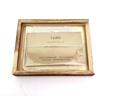Monily Handcrafted .925 Sterling Silver Name: Lydia Morse Code Bracelet