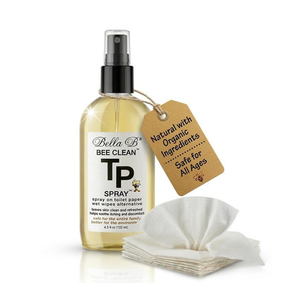 Bella B Bee Clean TP Spray - Spray onto Toilet Paper - Natural & Made with Organ