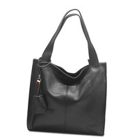 Florence Echtleder Hobo Bag Damen Schwarz Schultertasche UmhäNgetasche OTF155S