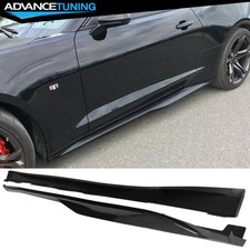 Fits 16-24 Chevy Camaro Zl1 Style Carbon Fiber Print Side Skirts Rocker Panel Pp