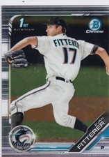2019 Bowman Chrome Draft #BDC-68 Evan Fitterer 1st Bowman Miami Marlins