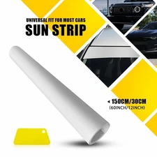 12" Sun Visor Strip Windshield Banner Vinyl Long Lasting Blank Decal Matte White