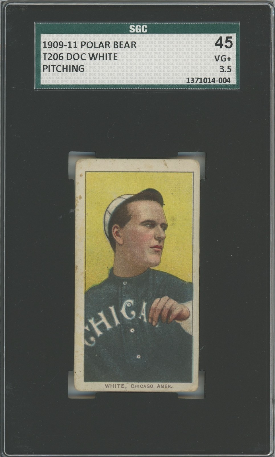 1909-11 T206 DOC WHATE PITCHING CHICAGO WHITE SOX POLAR BEAR BACK SGC 3.5
