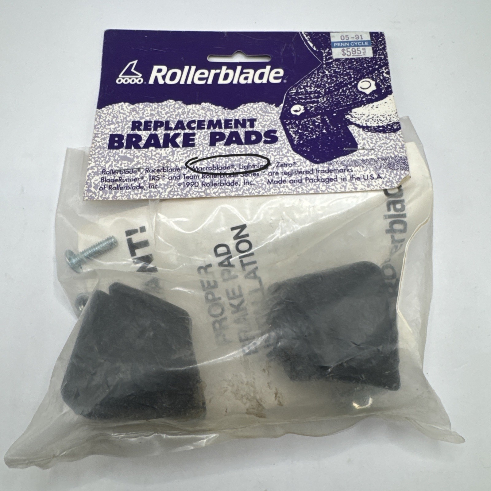Rollerblade Brake Pads Kit w/ Hardware &ndash; Vintage 1980s Mad