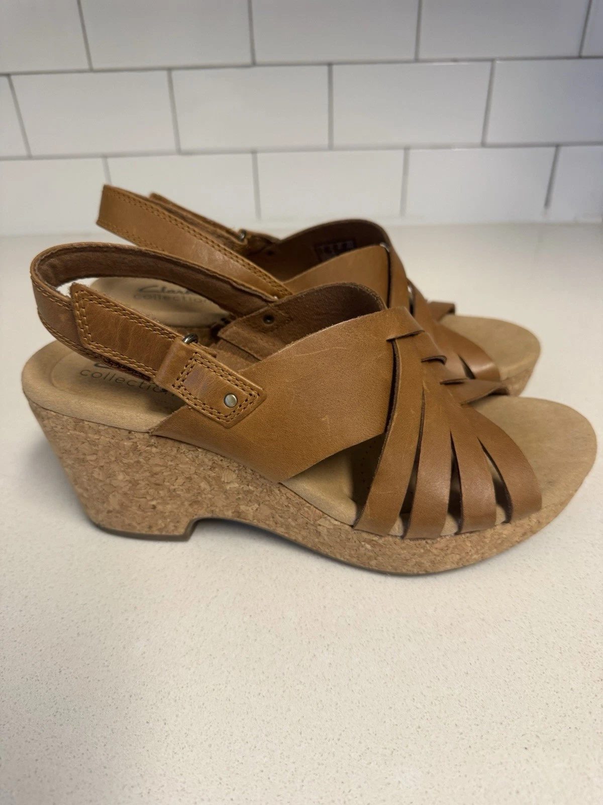 Scarpe sandali casual Clarks donna Giselle Loop in pelle marrone