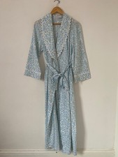 David Nieper Women Robe Large Floral Lace Trim Cotton Nightwear Dressing Gown 