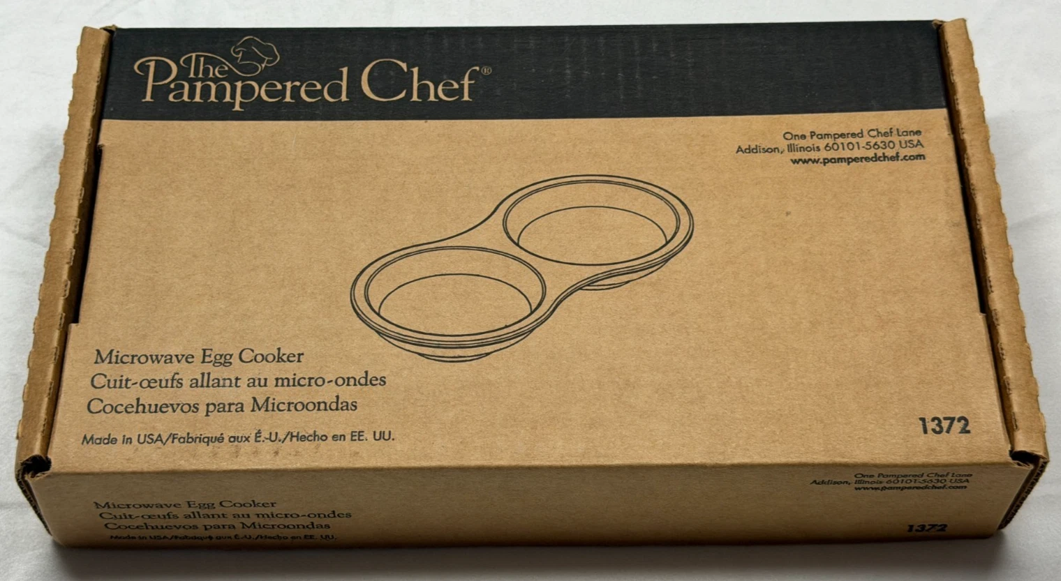 The Pampered Chef Microwave Egg Cooker 1372 Double Well USA