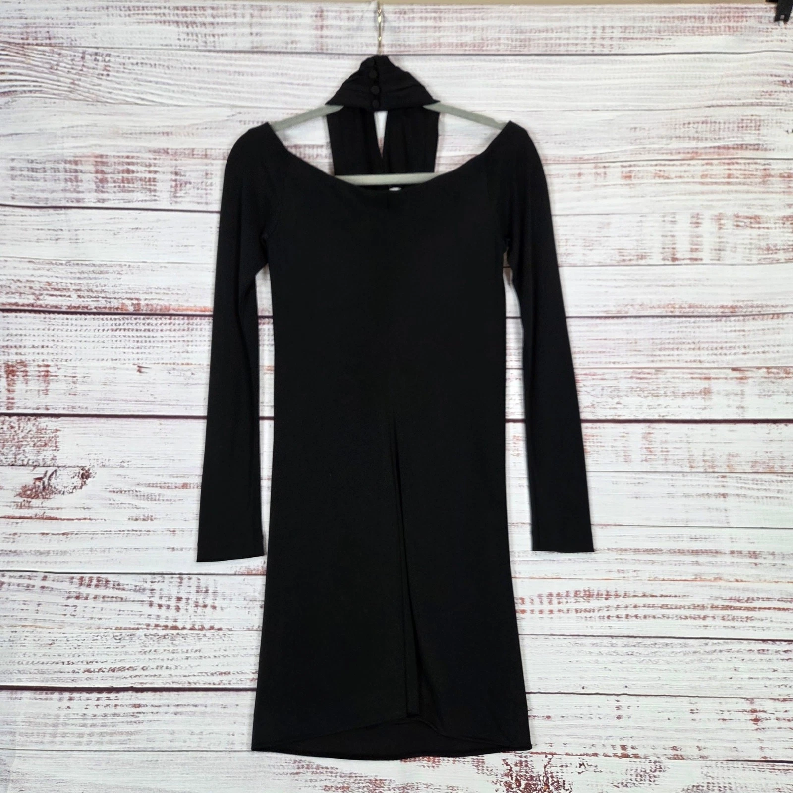 Abito Alexander Wang nero spalle scoperte taglia 4 setoso modellante glam lux party