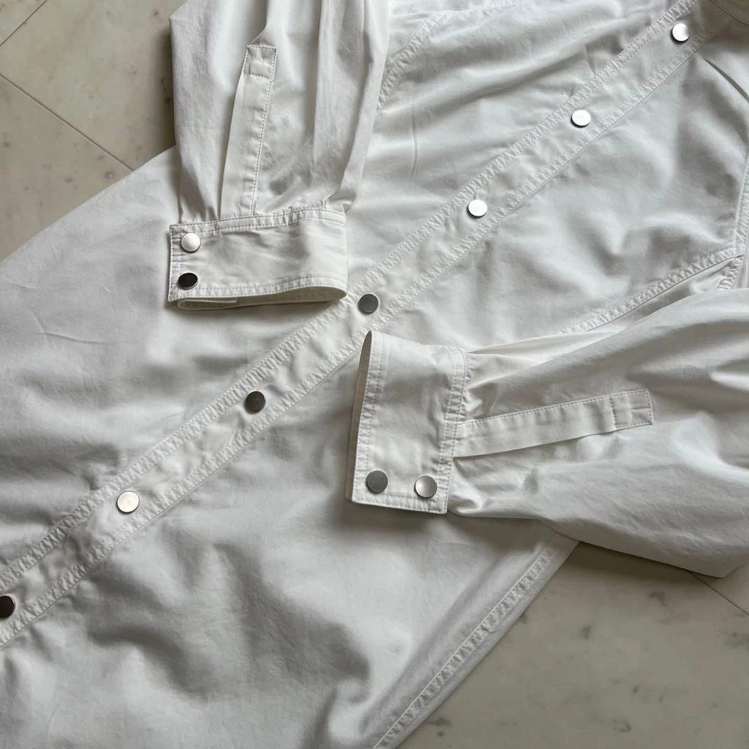 Abito camicia Bottega Veneta bianco cotone taglia 38 bottoni a pressione look pulito