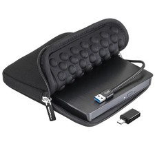 External CD DVD Drive for Laptop with Carrying Case, USB 3.0 Type-C DVD Playe...
