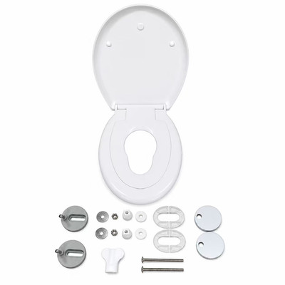 Familien WC Sitz mit integriertem Kindersitz Toilettensitz Absenkautomatik Weiß