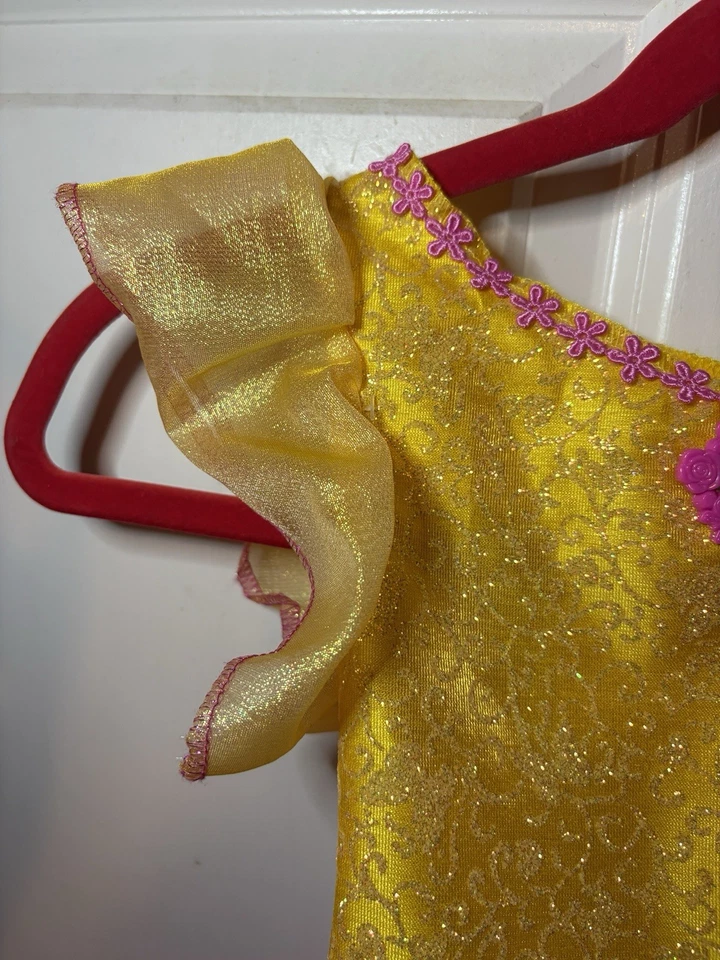 Disney Fancy Nancy Girls Dress Costume Dress Up Size 4-6T Yellow Pink Tulle - Image 4 of 4