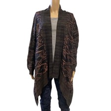 Soft Surroundings wool blend cardigan southwestern knit pattern size M