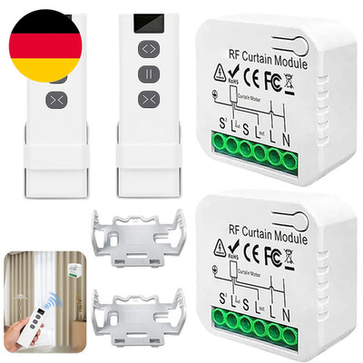 2 Stück Funk Rolladensteuerung Nachrüstset, 230V Funkschalter Jalousieschalter,