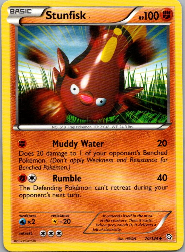 Stunfisk 70/124 Uncommon Dragons Exalted Pokemon Lightly Played