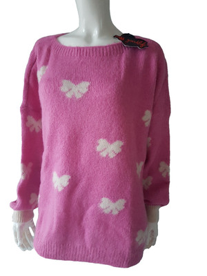 Miss Goodlife Pullover flashrose /creme Gr.L/XL-----NEU