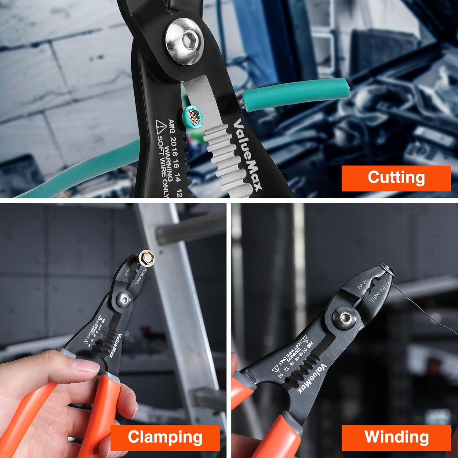 Valuemax 4-in-1 Wire Stripper Tool, Stripper, Crimper, Wire... 