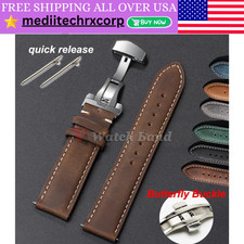 Genuine Calfskin Leather Watch Band 18mm 20mm...