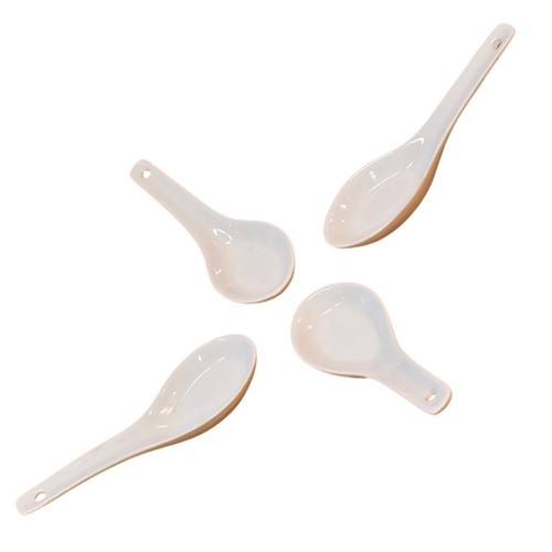 4 Saki Spoons Pier 1 China White Serving Spoon Liquid Display