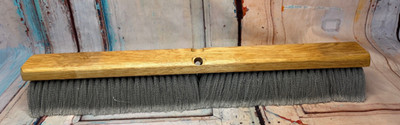 24 in. Polypropylene Broom Fine Sweep Flagged with 3 in. Trim Grey Gray