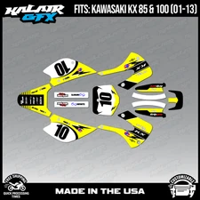 Kalair GFX Graphics Kit for  Kawasaki KX85 KX100 (2001-2013)  Speed - Yellow