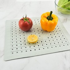Waterproof Sink Drain Mat Rubber Non-Slip Wave Pattern for Countertop Use