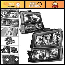 DNA MOTORING Pair Headlight Assembly Compatible with 2003-2006 Chevy Silverado 1