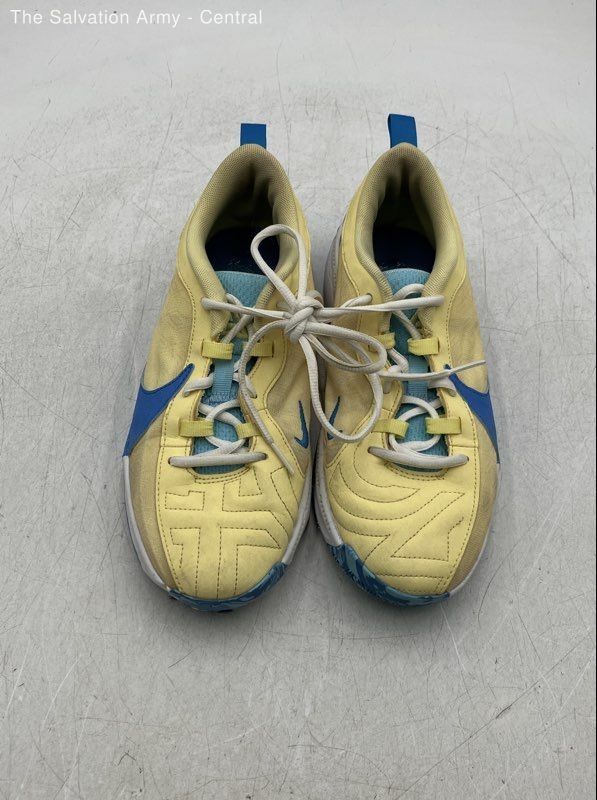 Nike Boys Zoom Freak 5 GS Canary Yellow Blue Leather Lace Up Sneakers Size 6.5Y