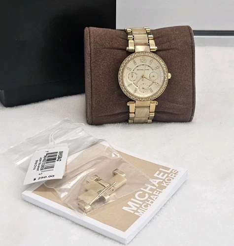 Orologio Michael Kors Mini Parker Lunetta Cristallo MK5842 Donna Ottime Condizioni