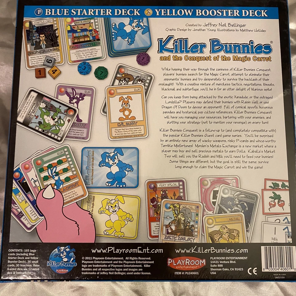 Killer Bunnies Conquest Of The Magic Carrot Blue Deck w/ Yellow Booster Sealed - Image 2 of 4