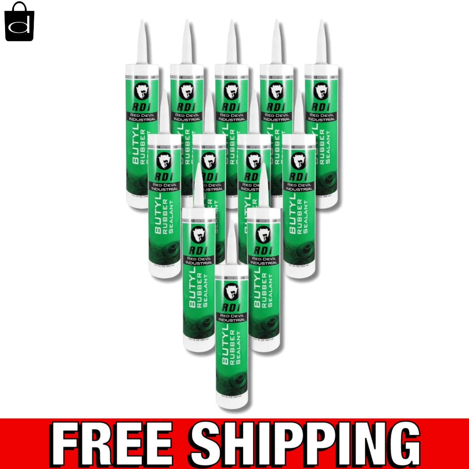 Butyl Sealant for Basements & Outdoors - 10.1 oz, 12 Pack, Flexible Gray