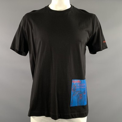 BIKKEMBERGS Size XXL Black Blue & Red Graphic Heavy weight T shirt