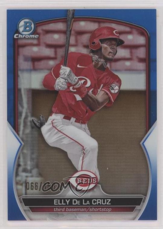 2023 Bowman Chrome Prospects Blue Refractor 66/150 Elly De La Cruz #BCP-65 0s9t