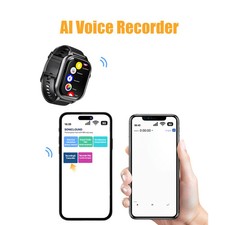 V82 AI Watch Voice Recorder Real-Time Translation Speech-to-Text  Summarization