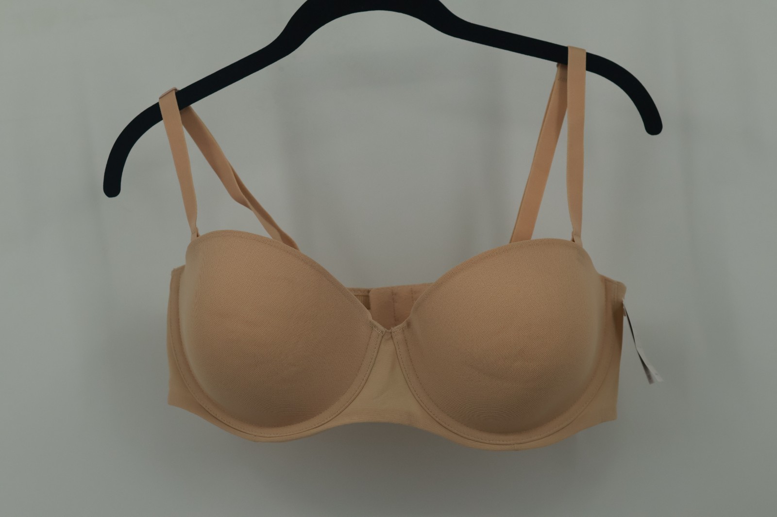 Auden Lightly Lined Strapless Bra 36D Soft Beige Nude Adjustable Comfort New