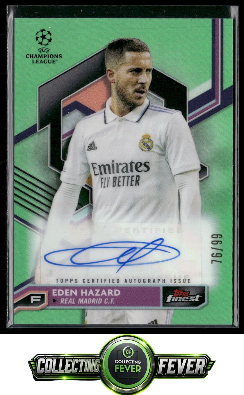 2022-23 Finest Ucc #A-HZ Eden Hazard Autographs Neon Green Refractor #/99