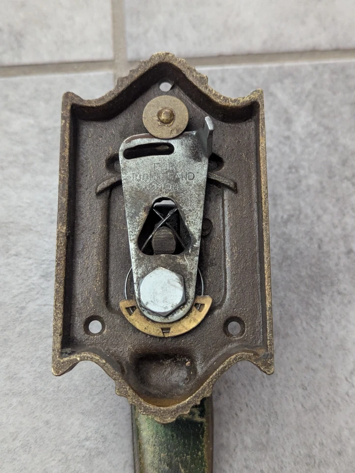 Antique Bronze 10.5 in. Exterior Door Pull Thumb Latch Gothic Hammered Art Deco - Image 3 of 3