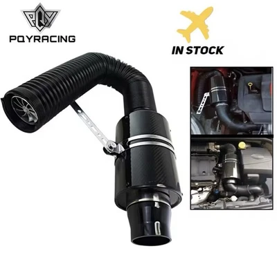 Aspirazione Auto Airbox Carbonio Kit Universale Con Ventola Aria Fredda 76mm - Bild 1 von 4