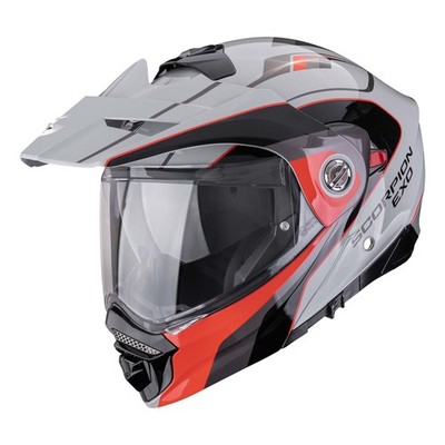 Modularer Enduro Helm Scorpion EXO ADX-2 Kamps Grau Rot