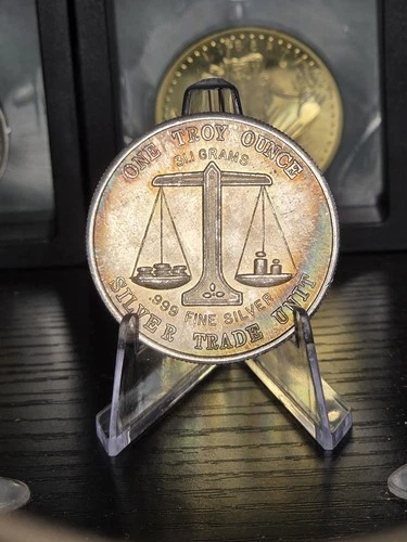 1oz Silver .999 Trade Unit  With Good Toning
