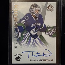 2016-17 SP Authentic Future Watch Autograph Rookie Thatcher Demko RC Auto / 999 