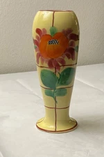 Vintage/ antique Hand painted Czechoslovakian yellow vase #  10783