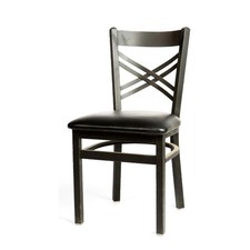 Oak Street Mfg SL2130BLK Crossback Chair w/Black Vinyl Seat